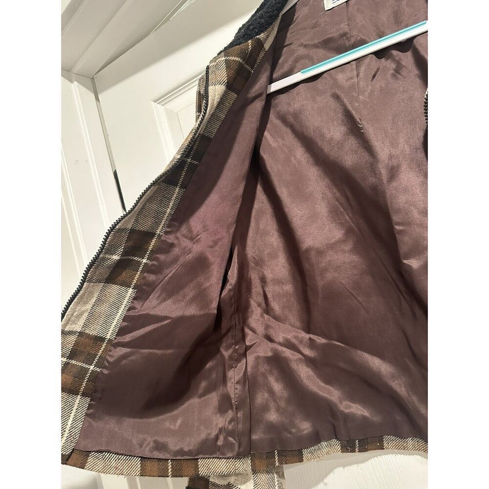 Esprit brown plaid zipper jacket size small - Picture 3 of 15